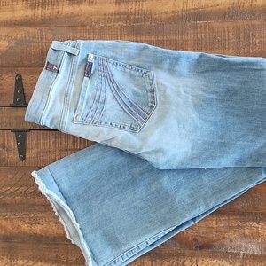 7 for all mankind tailorless dojo jeans wide leg stretch 30